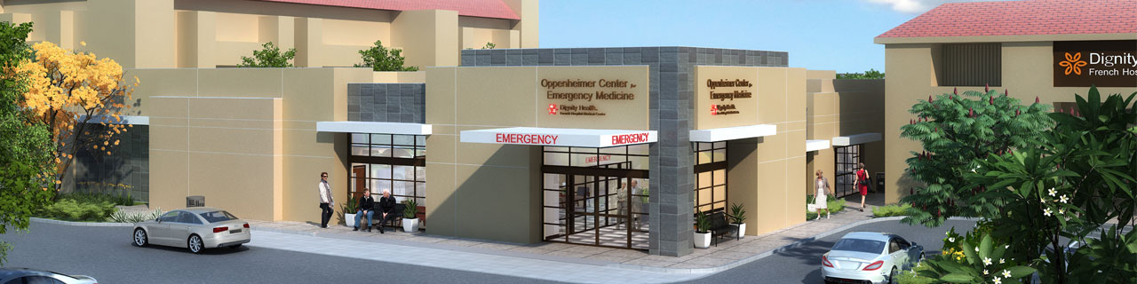 Exterior front view of Dignity Health - French Hospital Medical Center